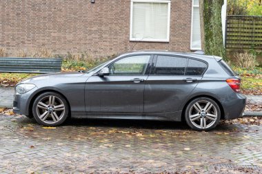 Amsterdam 'da Gri bir BMW Araba Hollanda 20-11-2024