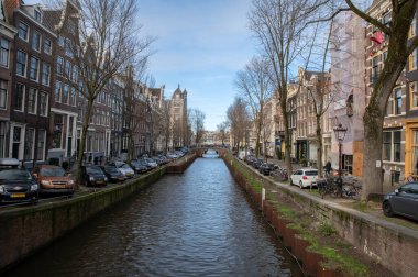 Amsterdam 'daki Leliegracht Kanalı' na bakın Hollanda 8-2-2022