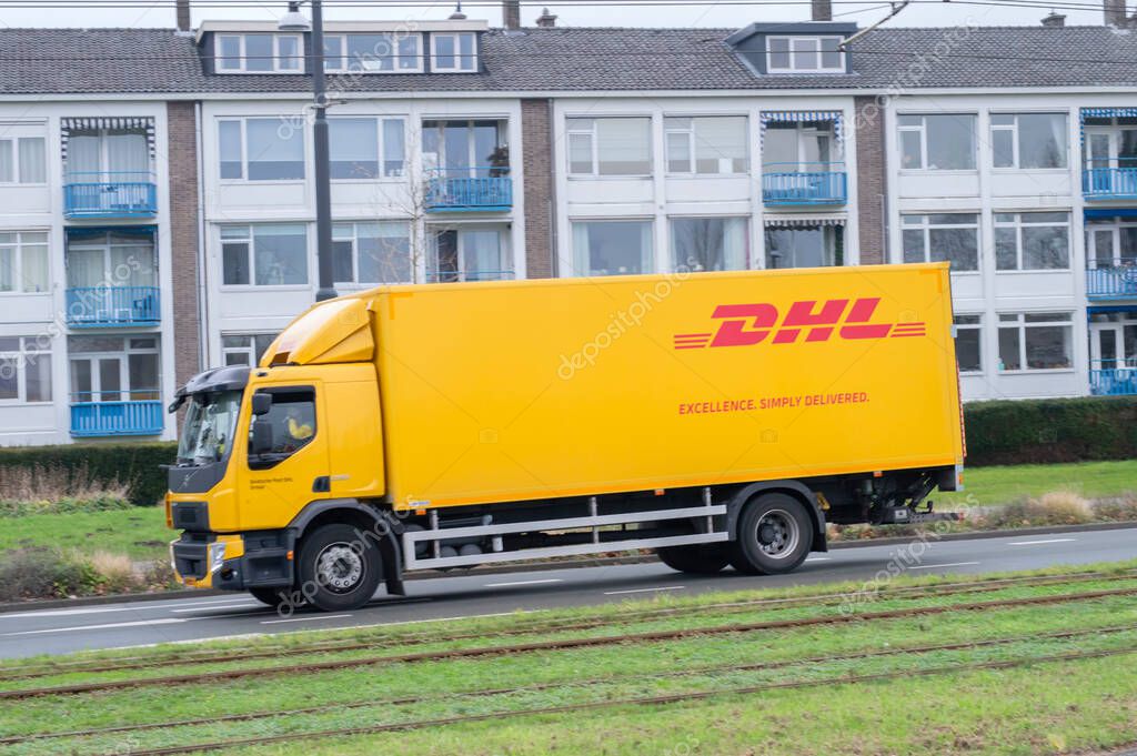 DHL Company Truck At Diemen The Netherlands 17-12-2024