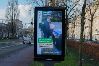 Billboard Gemeente Amsterdam Geri Dönüşüm Kağıdı Amsterdam Hollanda 10-1-2025