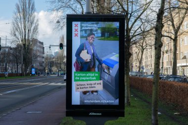 Billboard Gemeente Amsterdam Geri Dönüşüm Kağıdı Amsterdam Hollanda 10-1-2025