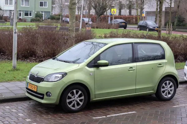 Amsterdam 'daki Skoda Vatandaş Aracı. Hollanda 25-1-2025.