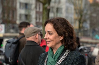 Femke Halsema Commemoration Day Of Jewish Resistance World War At Amsterdam The Netherlands 25-2-2025 clipart