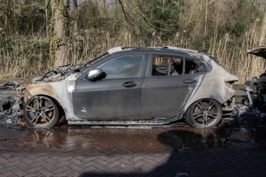 Hollanda 8-3-2025 Amsterdam 'da Yangında Kaybolan Araba