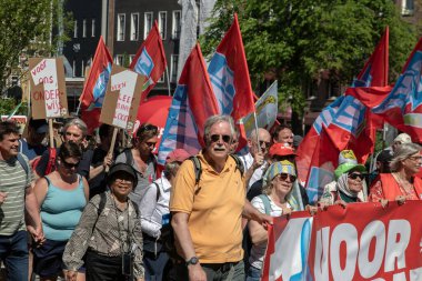 FNV 1 Mayıs Gösteri Amsterdam 'da Hollanda 1-5-2025