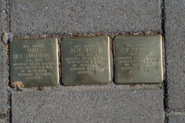 Stolperstein Anıt Taşı Amsterdam Rusthuis De Groot 'tan Hollanda 3-5-2025