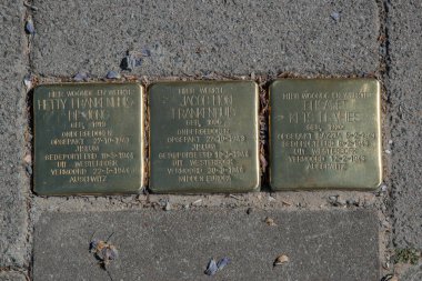 Stolperstein Anıt Taşı Amsterdam Rusthuis De Groot 'tan Hollanda 3-5-2025