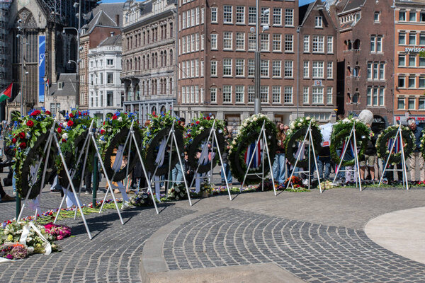 The Remembrance Of The Dead Statue On The 5th Of May At Amsterdam The Netherlands 5-5-2025