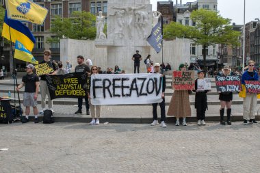 Ukrayna Azov Alayı Amsterdam 'daki Baraj Meydanı' nda Gösteri 1-6-2025