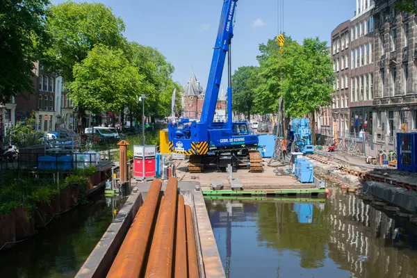Amsterdam 'da Kloveniersburgwal İnşaat 11-6-2025