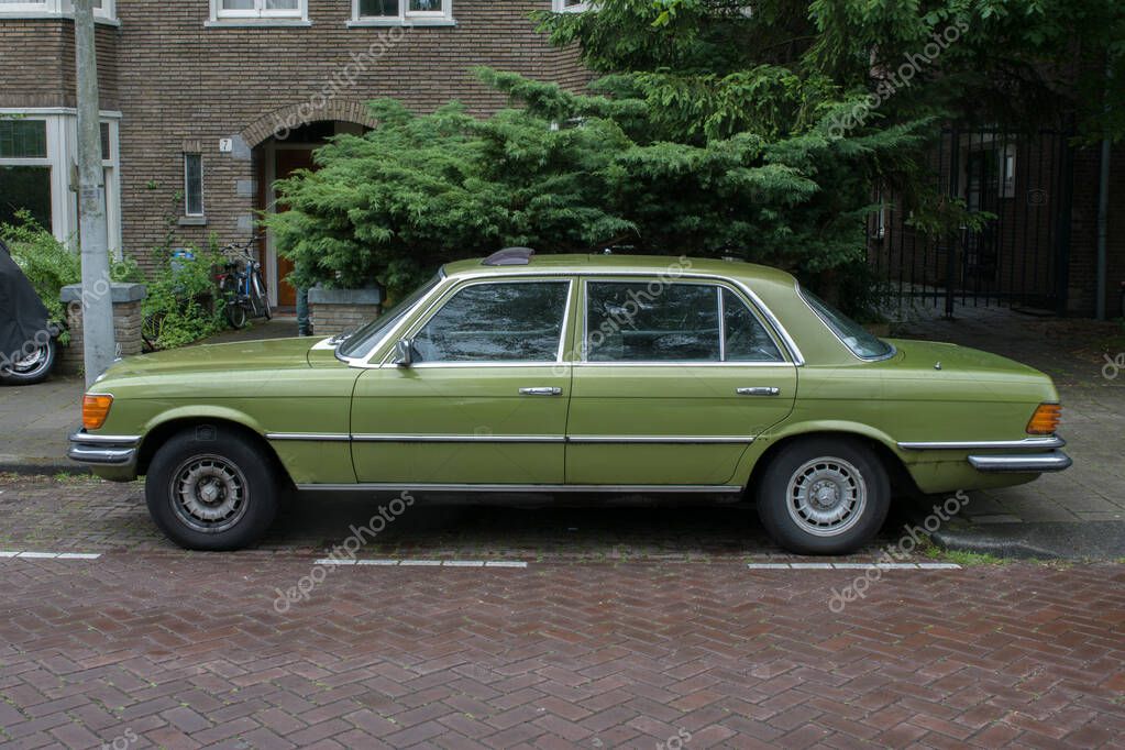Mercedes Benz Classical 350 SEL Car At Amsterdam The Netherlands 7-6-2025