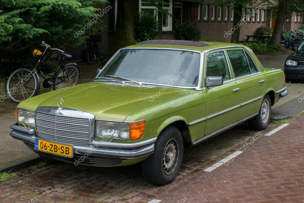 Mercedes Benz Classical 350 SEL Car At Amsterdam The Netherlands 7-6-2025