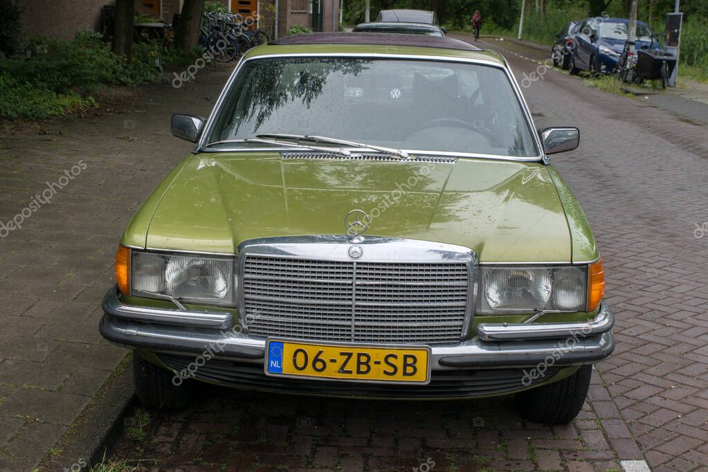 Mercedes Benz Classical 350 SEL Car At Amsterdam The Netherlands 7-6-2025