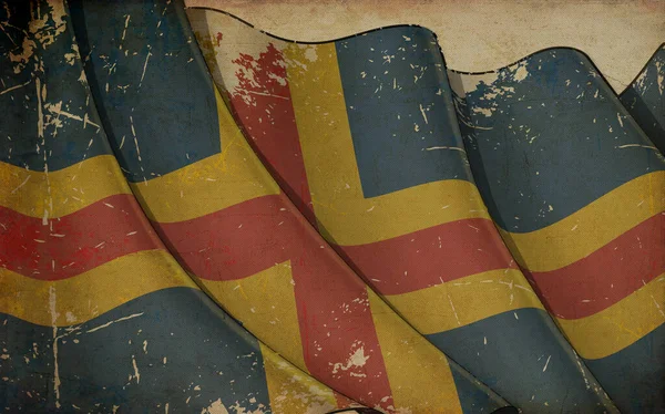 알란드의 깃발의 인쇄와 종이의 일러스트 — 스톡 사진