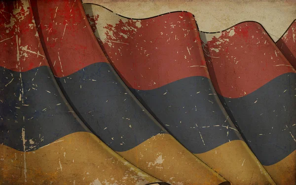 Фон Иллюстрации Старой Бумаги Изображением Размахивающего Флага Армении — стоковое фото