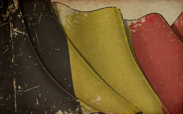 Háttér Illusztráció Egy Régi Papírt Nyomtatott Egy Integető Zászló Belgium — Stock Fotó