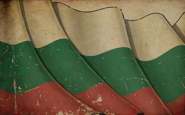 Háttér Illusztráció Egy Régi Papírt Egy Nyomtatott Integető Zászló Bulgária — Stock Fotó