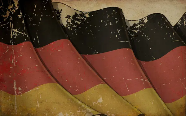 Hintergrundillustration Eines Alten Papiers Mit Dem Abdruck Einer Schwenkenden Deutschlandfahne — Stockfoto