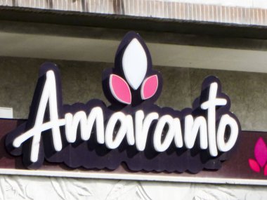 Amaranto restoranı, fırın, pastane, kahve dükkanı, pizzacı. Editör, illüstratör. Venezuela, Karakas 21 Şubat 2025.