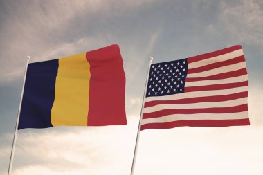 Amerika Birleşik Devletleri ülkeleri arasındaki ilişkiler ABD ve Chad arasında bulutlu bir gökyüzü 33d 'ye karşı dalgalanan iki bayrak kavramı tarafından temsil edilmektedir..