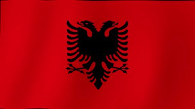 ALBANIA 'nın güzel ve görkemli bayrağı ahenkli bir şekilde dalgalanıyor.