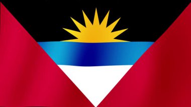 AnTIGUA ve BARBUDA 'nın güzel ve görkemli bayrağı ahenkli bir şekilde dalgalanıyor.
