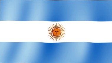 ARGENTINA 'nın güzel ve görkemli bayrağı ahenkli bir şekilde dalgalanıyor.