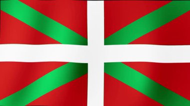 BASQUE İKİ 'nin güzel ve görkemli bayrağı ahenkli bir şekilde dalgalanıyor..