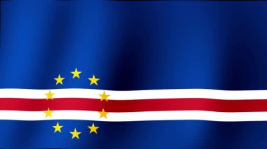 CAPE VERDE 'nin güzel ve görkemli bayrağı ahenkli bir şekilde dalgalanıyor.