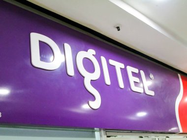 Digitel, Venezuela 'daki ana telekomünikasyon hizmetleri şirketlerinden biridir. Editoryal illüstrasyon, editoryal. Caracas, Venezuela 16 Mayıs 2025.