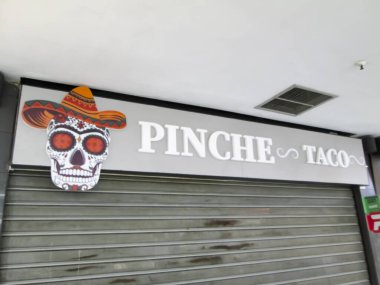 Pinche Taco Restoranı. Editör illüstrasyonu, başyazı işleri. Caracas, Venezuela 16 Mayıs 2025. 