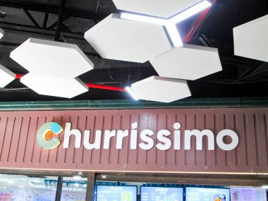Churrissimo Churros Kahve ve Dondurma. Editörel illüstrasyon, editoryal. Caracas, Venezuela 16 Mayıs 2025. 