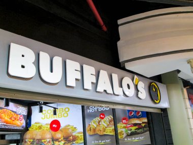  Buffalo 'nun Burguer Restoranı. Editör illüstrasyonu, editoryal. Caracas, Venezuela 16 Mayıs 2025. 