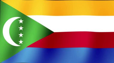Güzel ve muhteşem COMOROS bayrağı ahenkli bir şekilde dalgalanıyor..