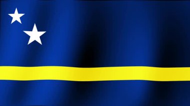 CURACAO 'nun güzel ve görkemli bayrağı ahenkli bir şekilde dalgalanıyor.