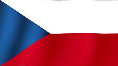 CZECH Cumhuriyet 'inin güzel ve görkemli bayrağı ahenkli bir şekilde dalgalanıyor.