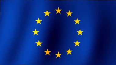 Avrupa Birliği 'nin güzel ve muhteşem bayrağı ahenkli bir şekilde dalgalanıyor..