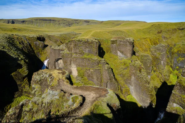 Θέα Στο Φαράγγι Fjadrargljufur Στη Νότια Ισλανδία — Φωτογραφία Αρχείου