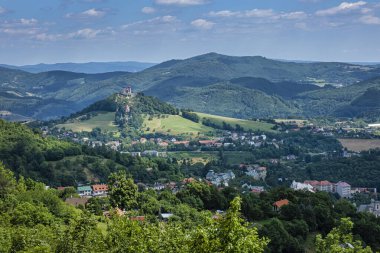 Eski maden kasabası Banska Stiavnica, süvarili, Slovak cumhuriyeti. Seyahat hedefi.