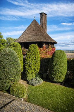 Smolenice Kalesi, Slovakya Cumhuriyeti. Seyahat güzergahı. Mimari tema.