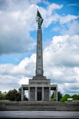 Mezarlığı olan anıt anıt, Slavin, Bratislava, Slovakya Cumhuriyeti. Seyahat hedefi.