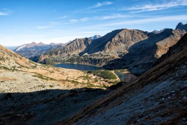 Five polish tarns valley, Poland. Hiking theme. Seasonal natural scene. clipart