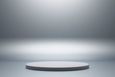 Gri arkaplanda ürün gösterimi için gerçekçi 3d oluşturma platformu.