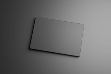Ürün gösterimi için toplam siyah platform oluşturuluyor. Üst görünüm.