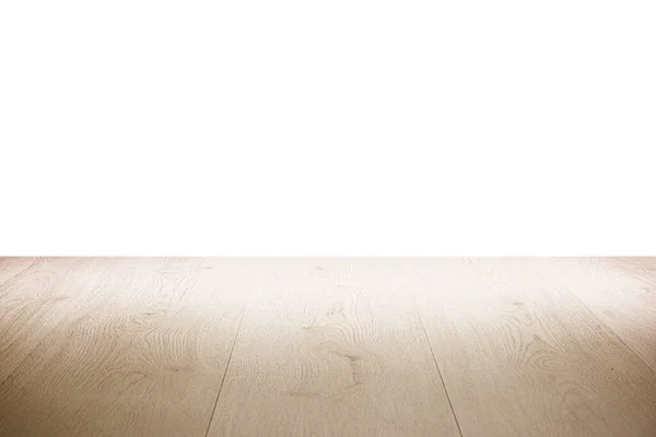Tavole Legno Come Tavolo Scrivania Isolate Sfondo Bianco — Foto Stock