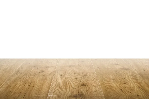 白い背景に隔離されたテーブルや机としての木製の板 — ストック写真