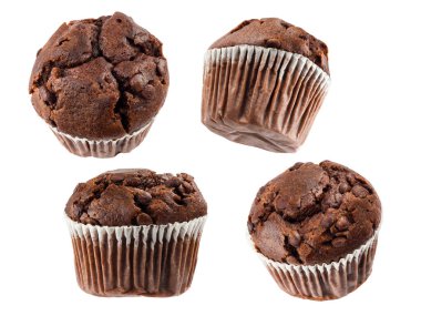 Çikolatalı kek çeşitleri saydam arka planda izole edilmiş. PNG Resmi.