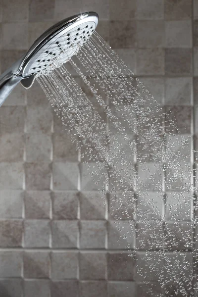 Water Running Shower Head Bathroom — Fotografia de Stock