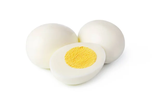 Gotowane Jajko Białym Tle — Zdjęcie stockowe