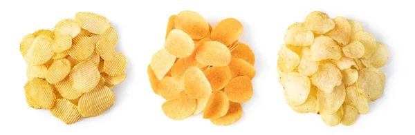 Beyaz Zemin Üzerine Patates Cips — Stok fotoğraf
